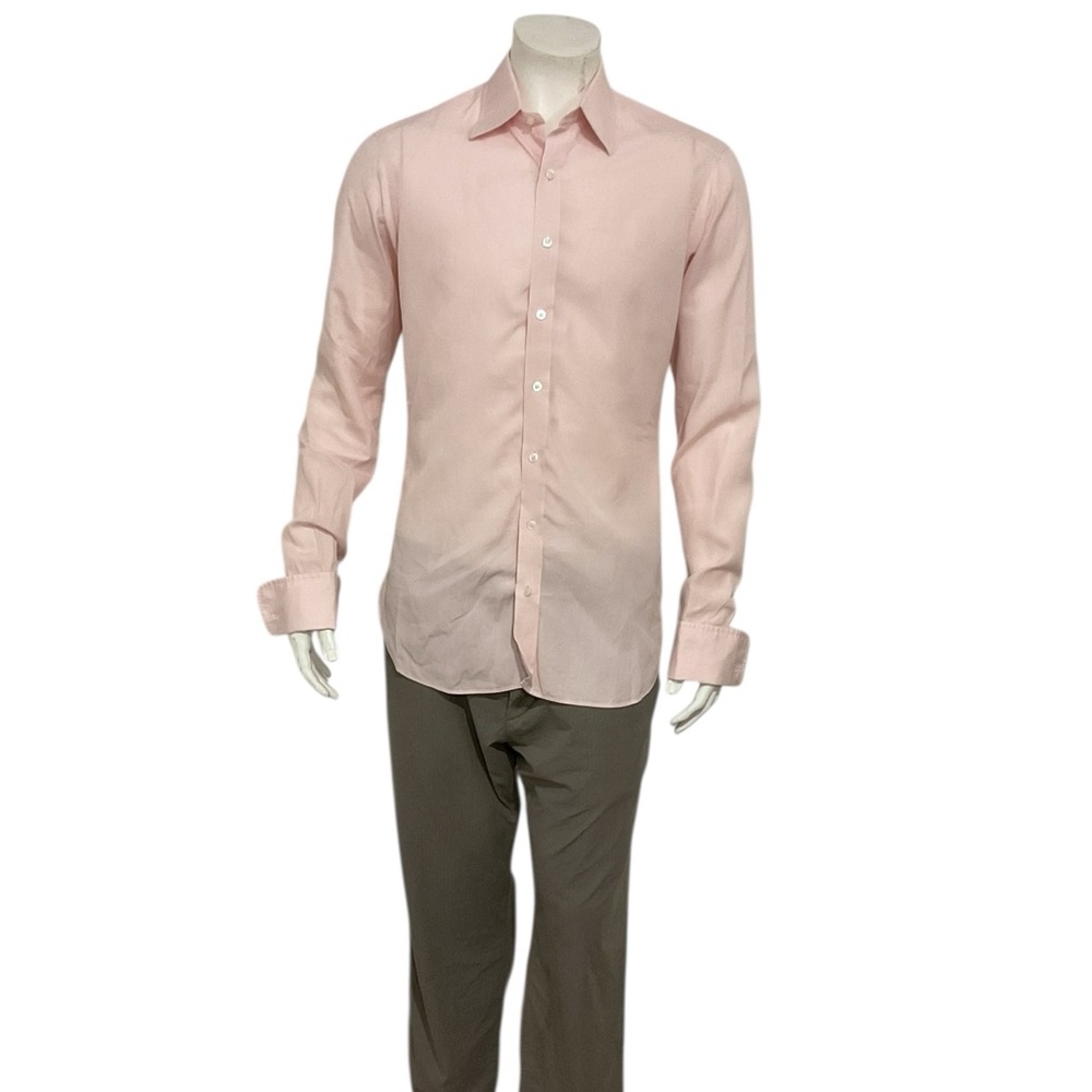 Turnbull & Asser Men’s Pink Mini Check French Cuffs Dress Shirt